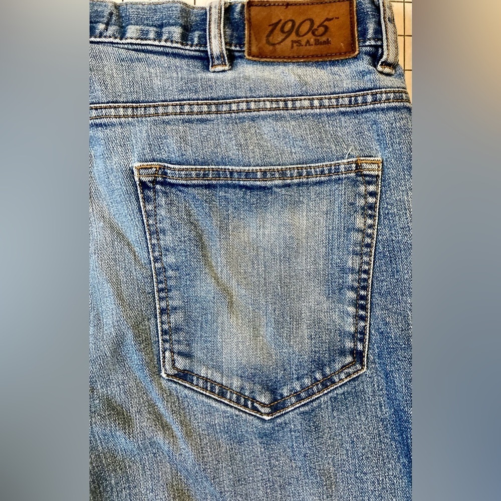 Jos A Bank 1905 Men’s Size 38/30 Tailored Fit Stretch Cotton Denim Blue Jeans‎ - Picture 7 of 7